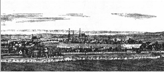 Sopron 1681-ben Suttinger Dániel rézmetszete